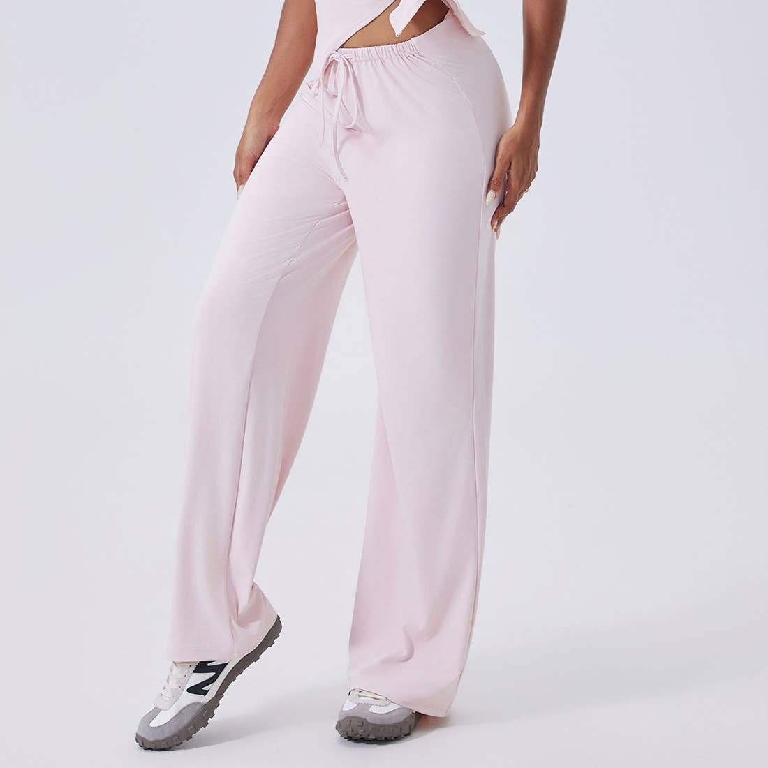 Sodalemon - Wholesale Athletic Pants - Women's - Women High-Waist Relaxed-Fit Drawstring Yoga Lounge Pants10