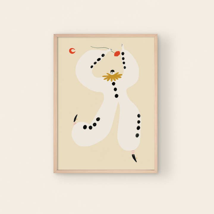 Little Black Cat Illustrated Goods – wholesale Konsttryck – Pierrot Clown Art Print | Barnkammare Väggkonst | Circus Wall Art