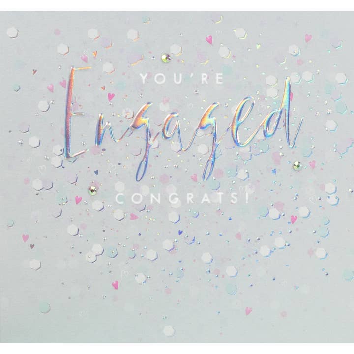 You're Engaged Congrats! Handmade Greeting Card for wholesale by The Handcrafted Card Company