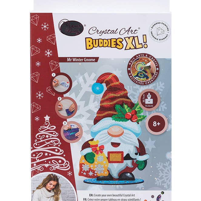 Crystal Art Deco Kit: Mr. Winter Gnome for wholesale by Outset Games and Cobble Hill Puzzles