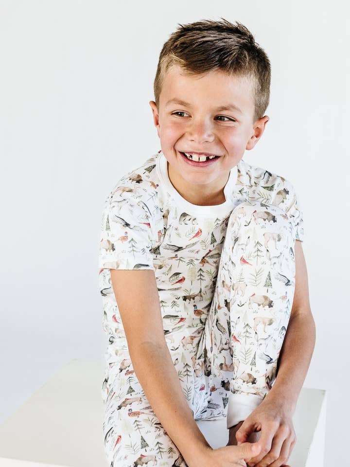 The Midwest Short Sleeve and Pants Pajama Set for wholesale by Pima Bee