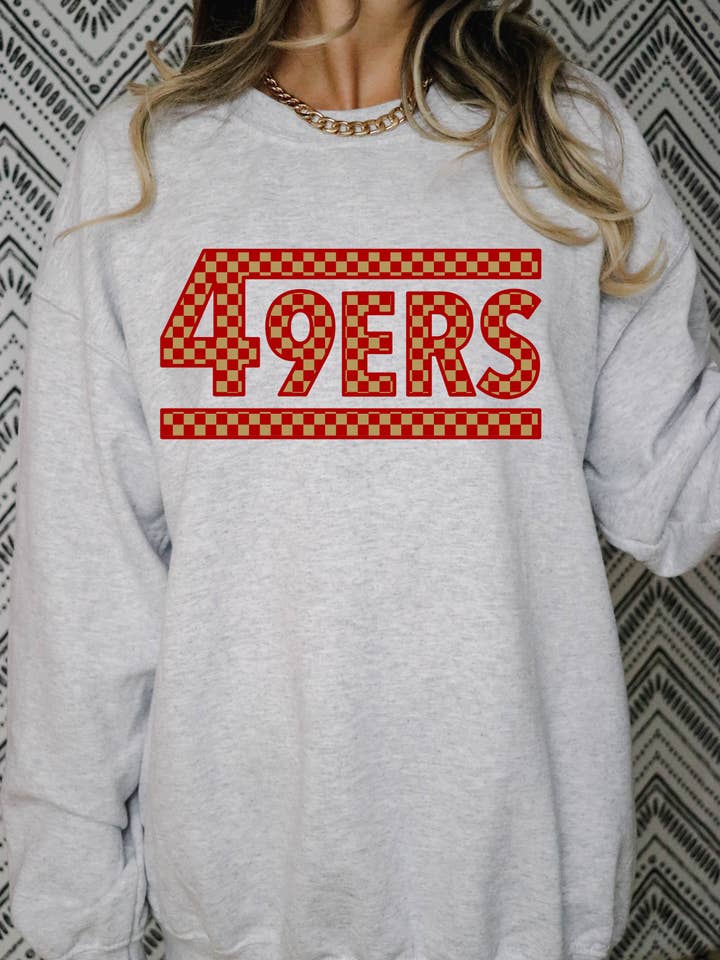 Simply You Customs - Wholesale Graphic Sweatshirt - Women's - Checkered 49ers1
