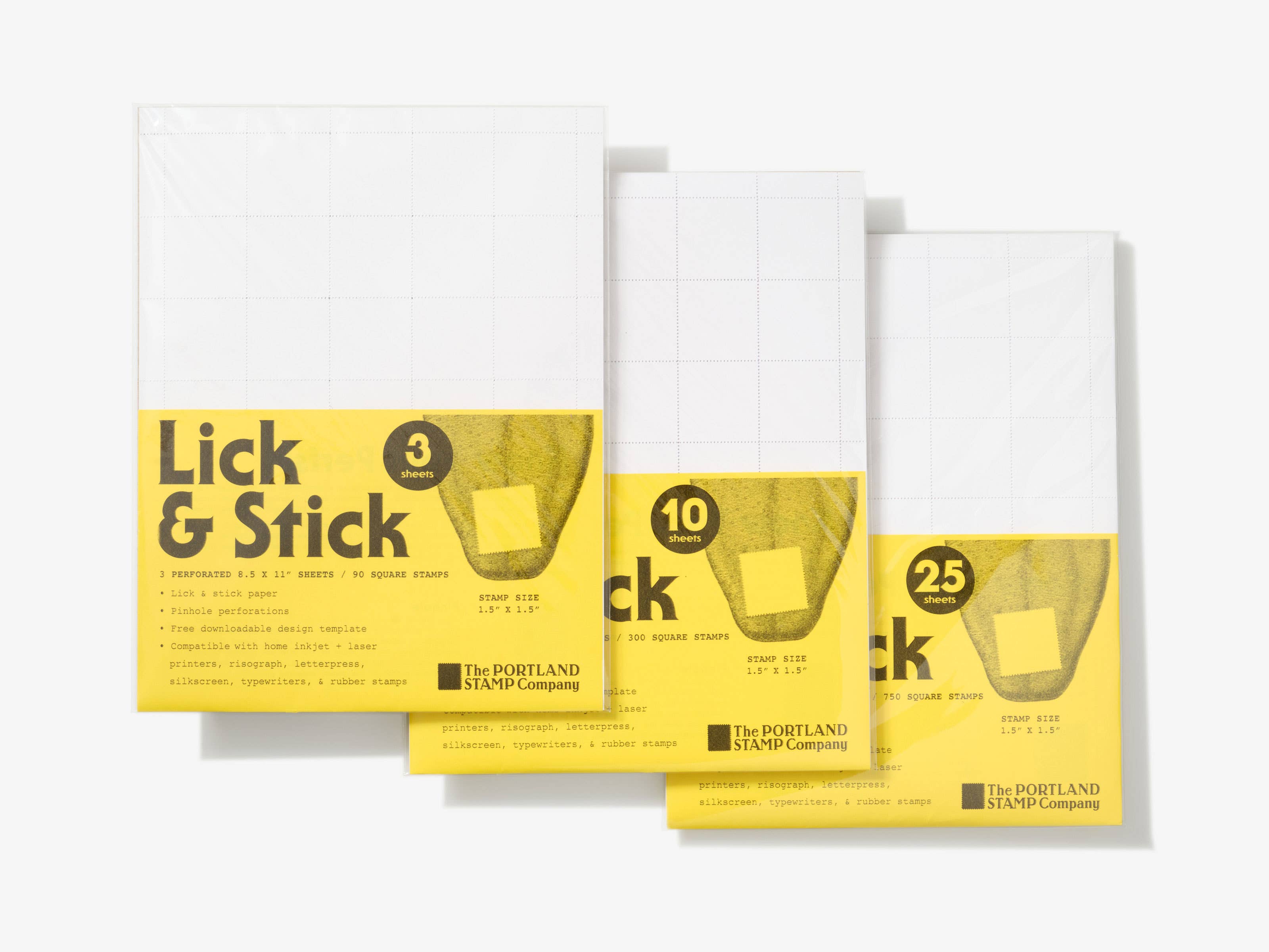 The Portland Stamp Company – Großhandel Bastelset – Lecken & Kleben: Quadrat2