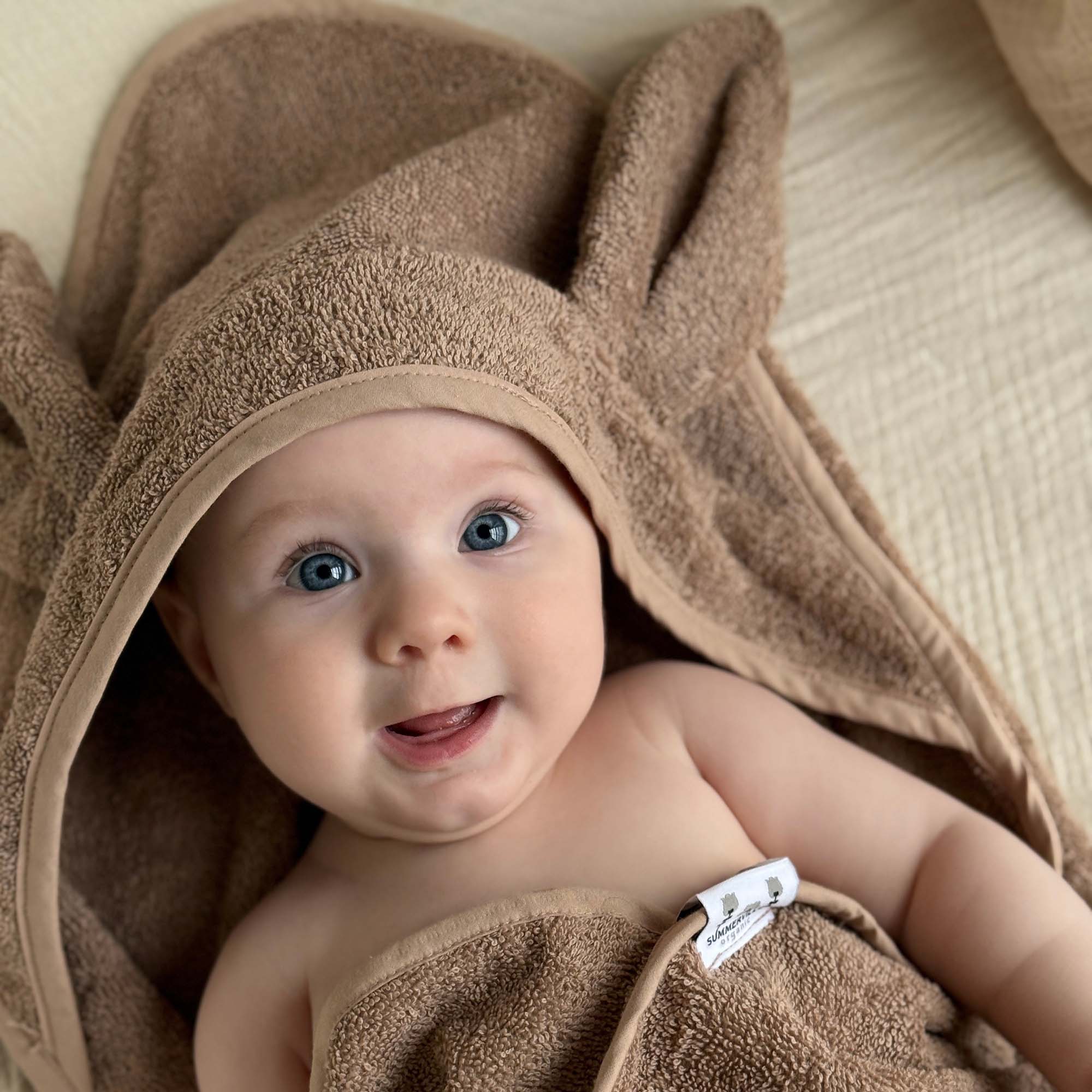 Summerville organic - Wholesale Hooded Towel - Kids & Baby - Organic Hooded Baby Towel Rabbit Warm Taupe3