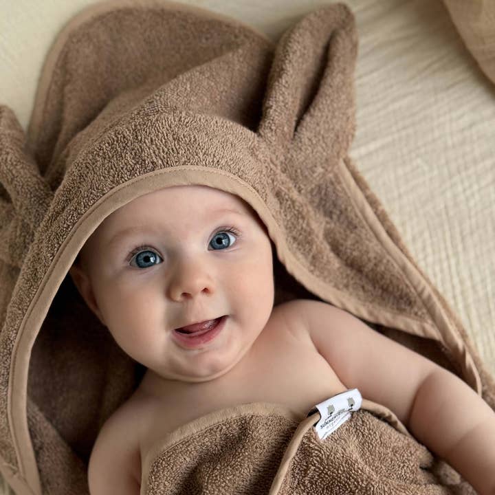 Summerville organic - Wholesale Hooded Towel - Kids & Baby - Organic Hooded Baby Towel Rabbit Warm Taupe3