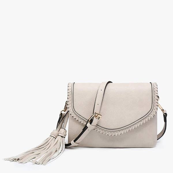 MiMi Wholesale - Wholesale Crossbody Bag - Women's - Flapover Crossbody Bag with Whipstitch & Double Tassel15