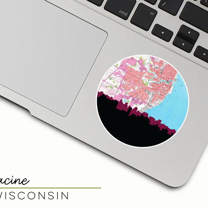 Paperfinch Design – wholesale Klistermärke – Wisconsin stadssilhuett klistermärke | Flera städer1