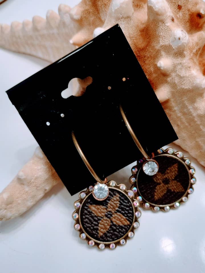 Upcycled Bronze Hoop earrings for wholesale by Contagious Couture