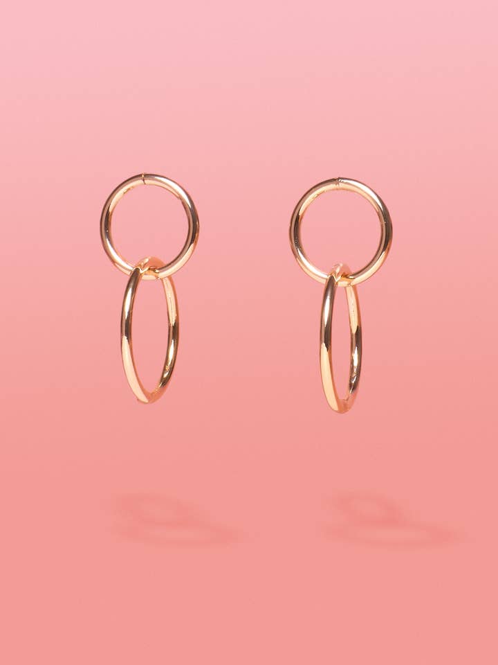 Chai Gold 2 Tier hoops for wholesale by Tribe + Temple
