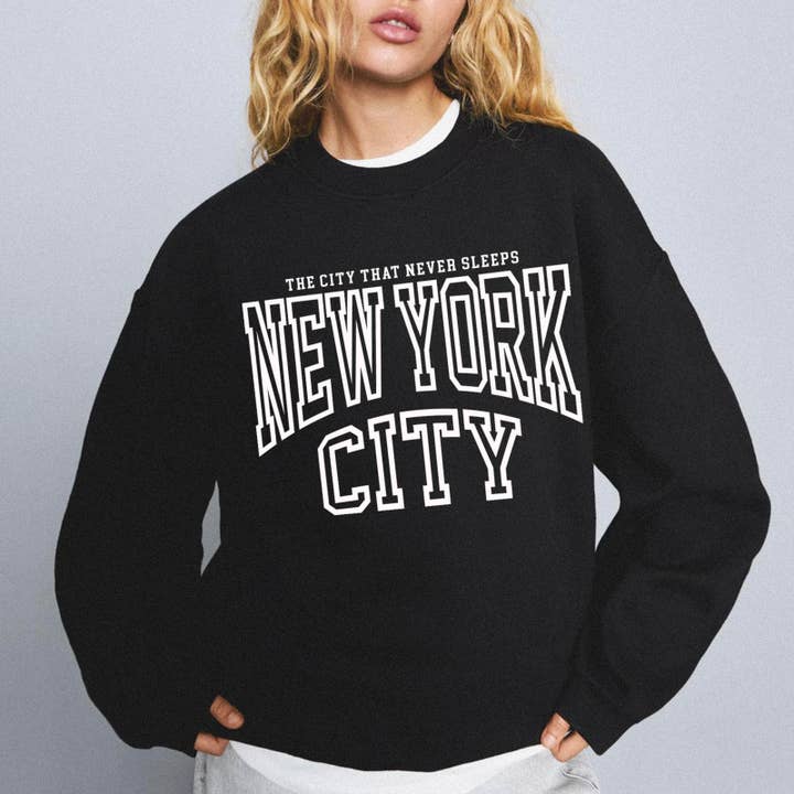 New York City Graphic Washed Sweatshirt for wholesale by Mutedclay