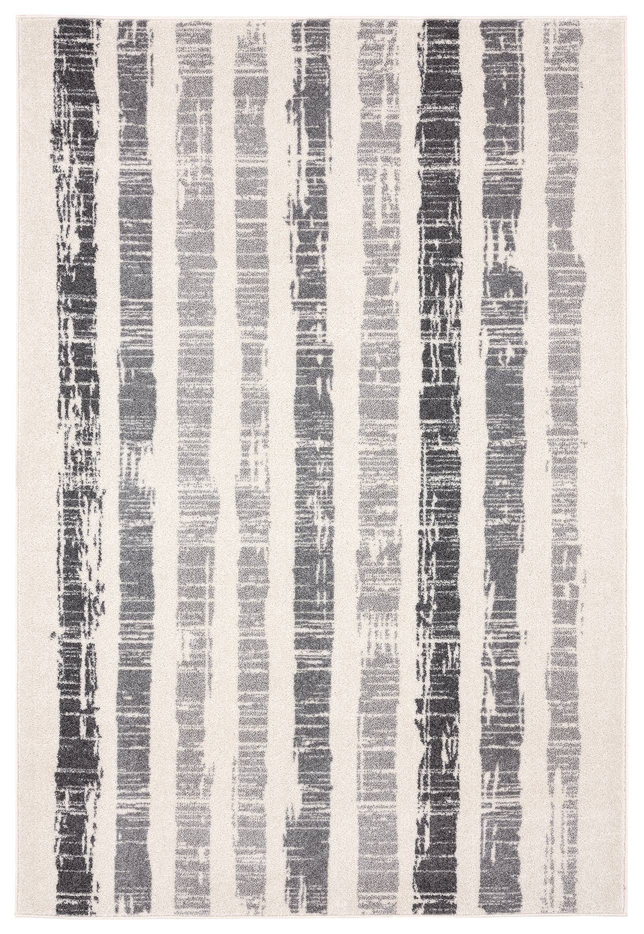 Abani Rugs - Wholesale Area Rug - Abani Casa CAS110A - Ivory and Grey Faded Stripes0