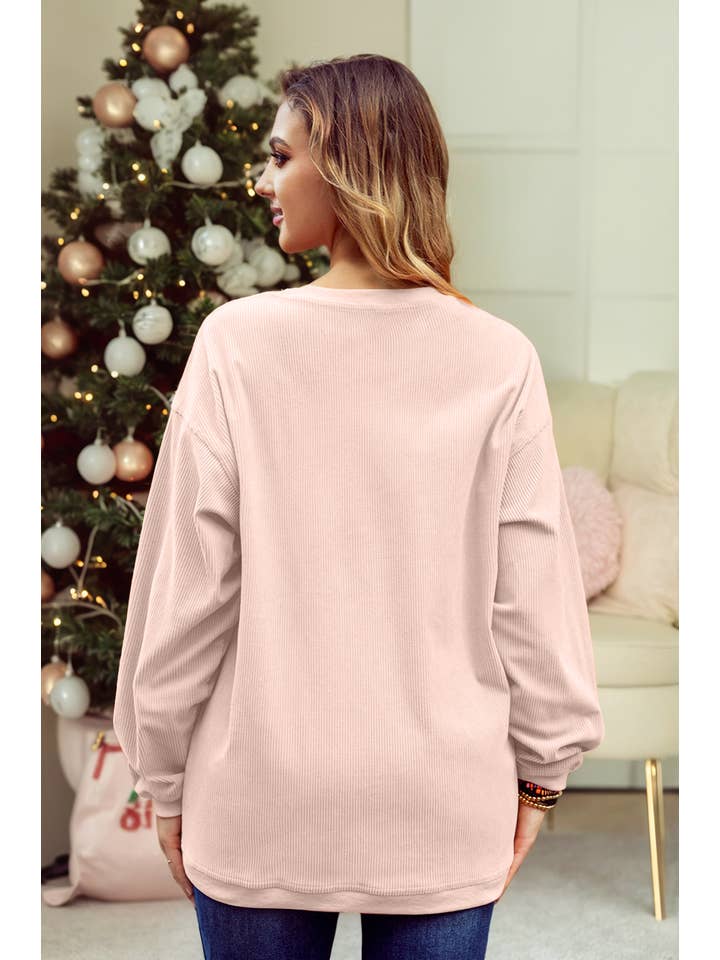 1 the Woman - Vente Sweat-shirt – femme - Sweat-shirt surdimensionné en velours côtelé S-3XL/ 16 couleurs19