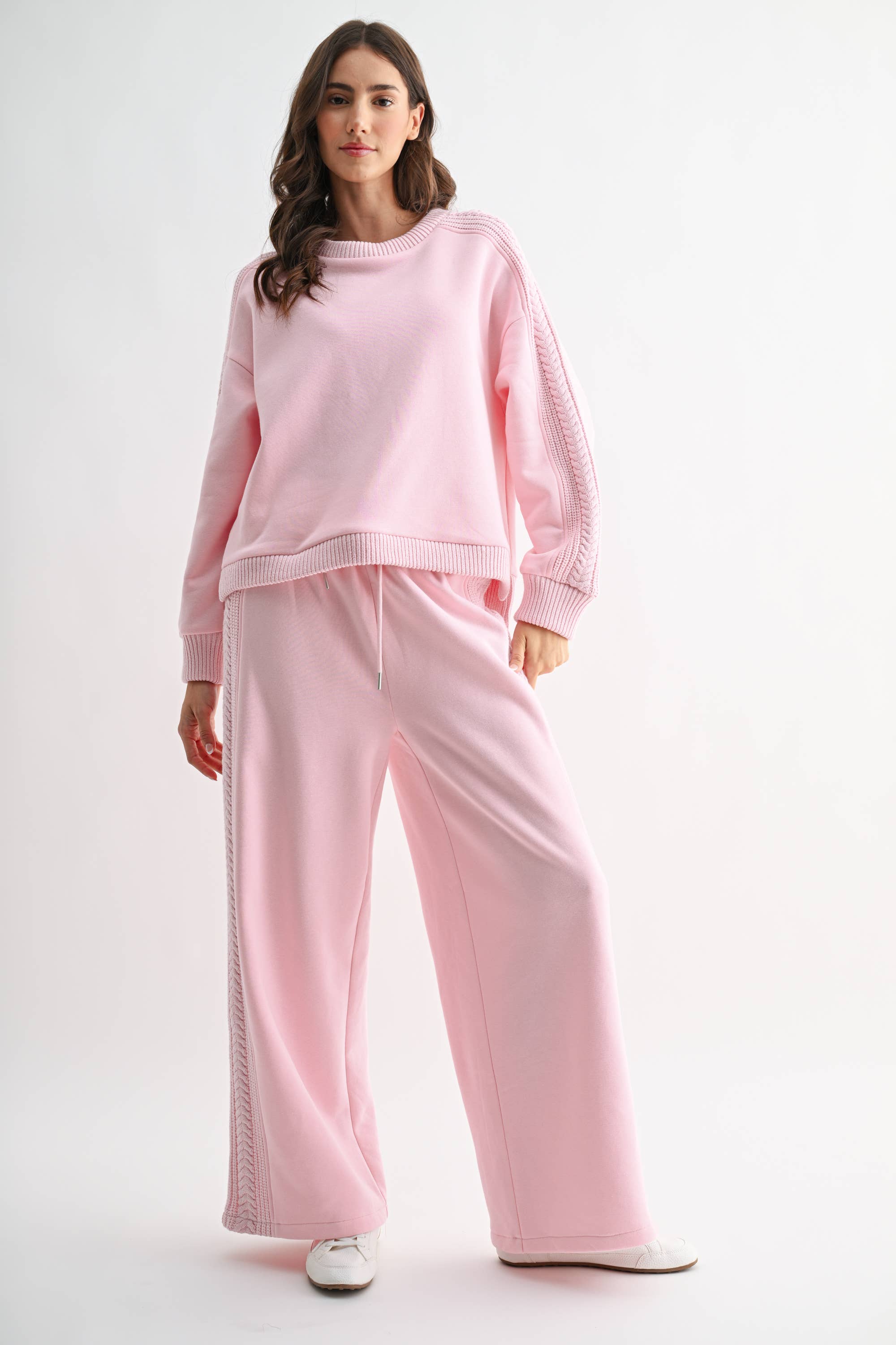 Camellia – wholesale Tops set – Women's – CS10248E CABLE KNIT TRIM OVERSIZED LOUNGE SET15