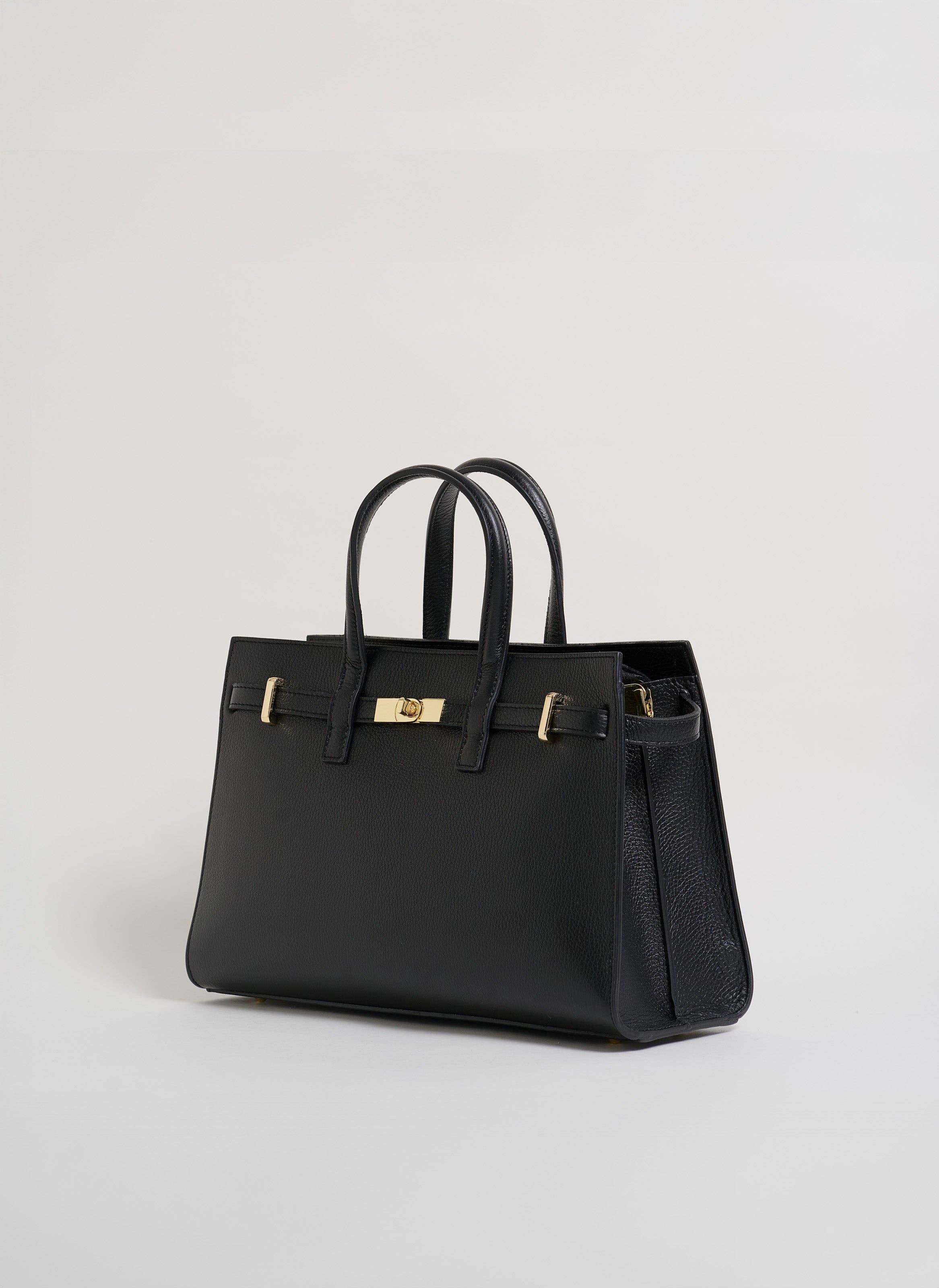 Voemièn - Wholesale Top Handle Bag - Women's - Sveva Bag in Black Togo Leather1