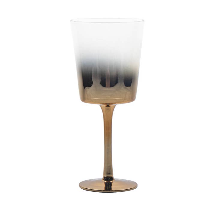 Vikko Decor - Orchid, Gold Ombre, Wine Glass, 11 Oz for wholesale by Kadra Kitchenware