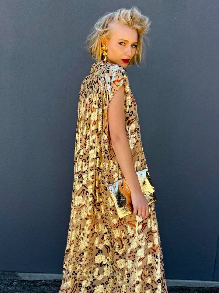 Robe Maxi HOSS Cormac - Or / Rouille pour la vente par HOSS