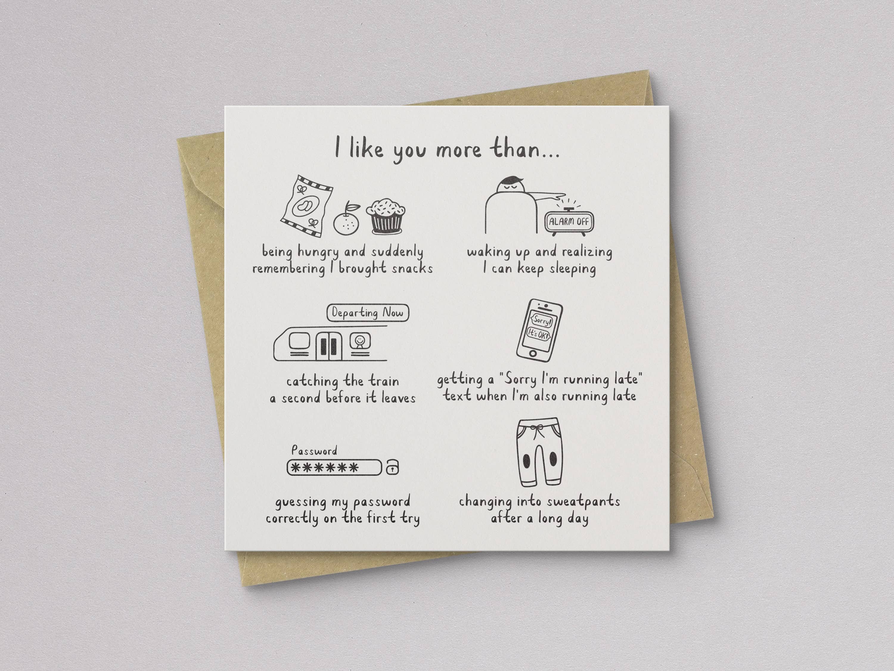 Kwohtations - Wholesale Love Card - I Like You More Than Valentine's Day Card1