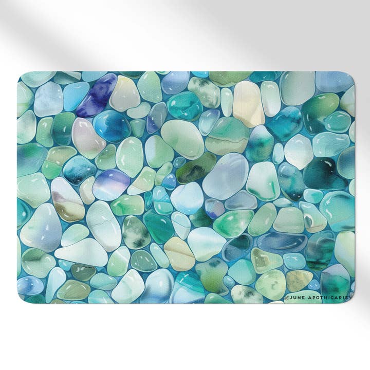 Beachglass Machine Washable Floor Mat for wholesale by June Apothicarie