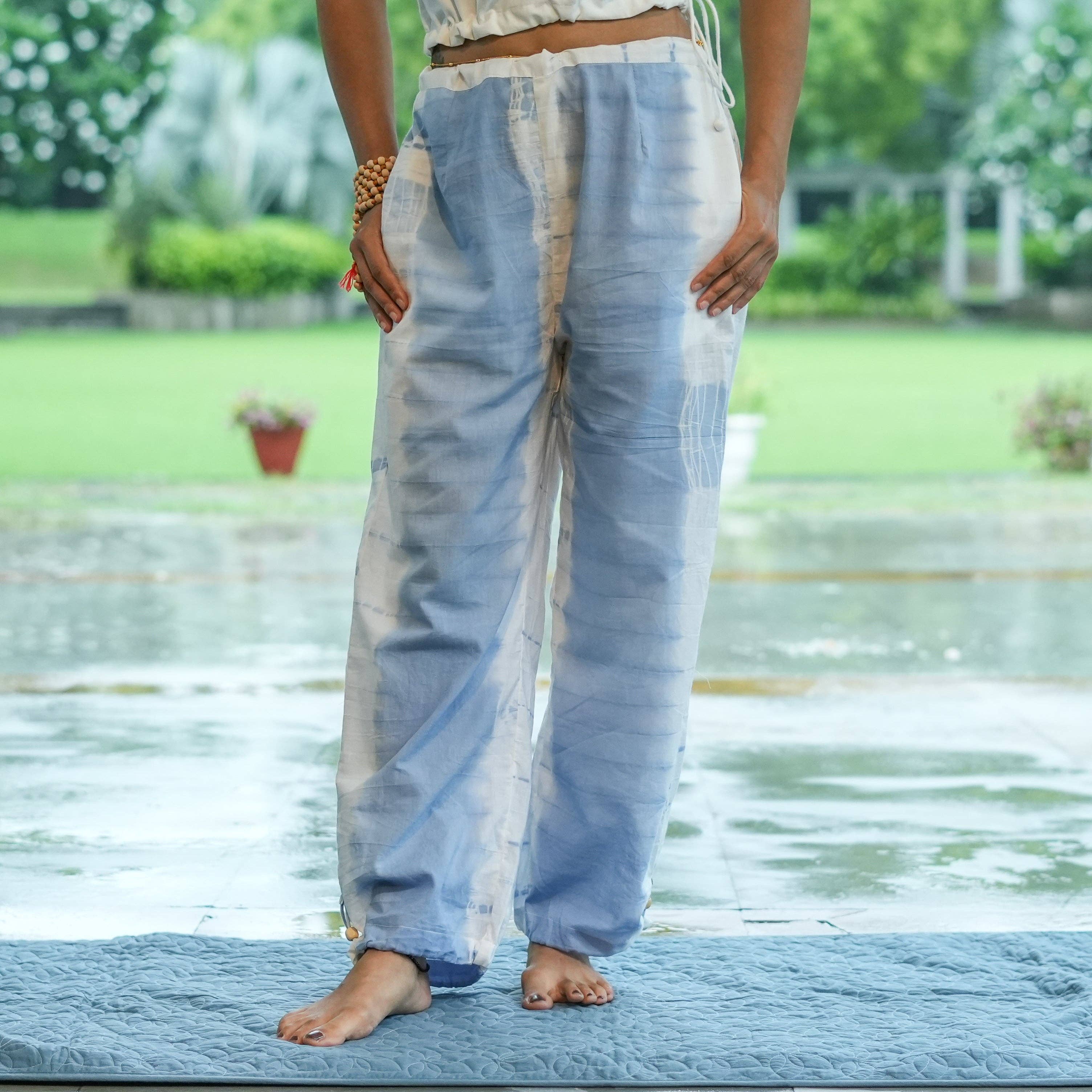 AKISO - Wholesale Pants - Women's - Womens Yoga Pant Tie and Dye Blue Ananda0