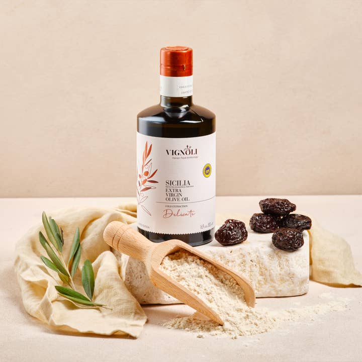 Vignoli Food - Wholesale Olive Oil - Extra Virgin Olive Oil IGP Sicilia - Delicate - 16.9 Fl Oz