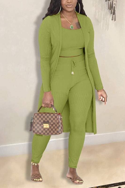 Flarix - Wholesale Top & Skirt Set - Women's - ribbed 3-piece tank crop pants tracksuit sets8