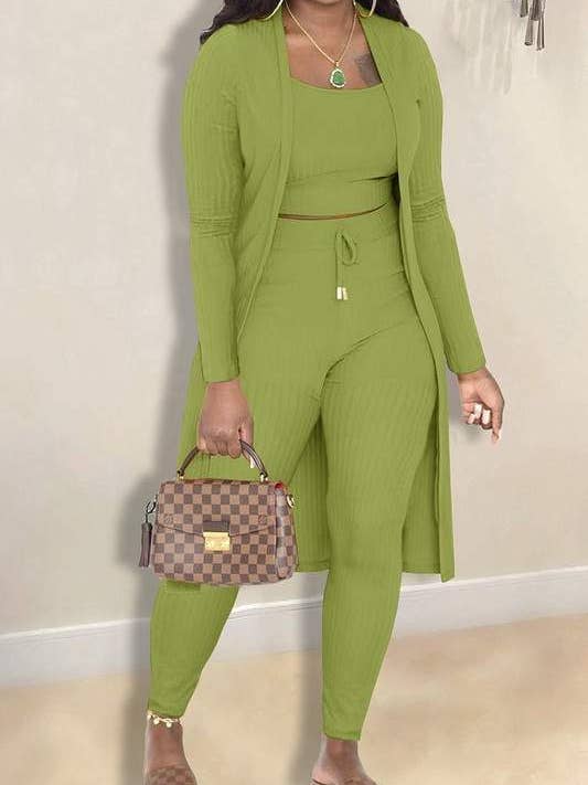 Flarix - Wholesale Hemd- en rokset - Dames - geribbelde 3-delige tankbroek met cropbroek en trainingspak8