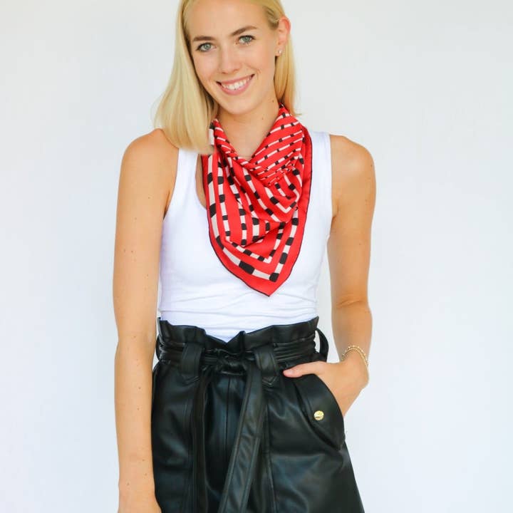 Swells - Wholesale Scarf - Women's - Red + Black Gameday Scarf - Wholesale