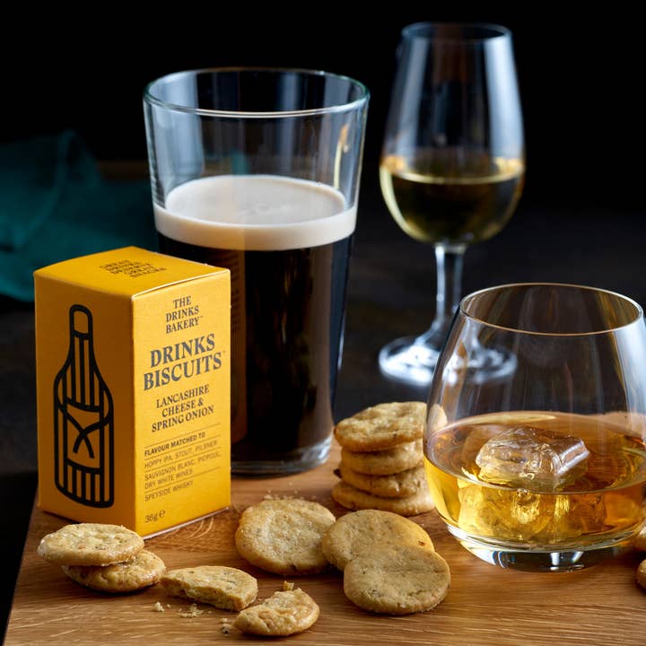 The Drinks Bakery – Engroshandel Cookie – Drikkevarer Kiks - Lancashire ost & forårsløg 36g