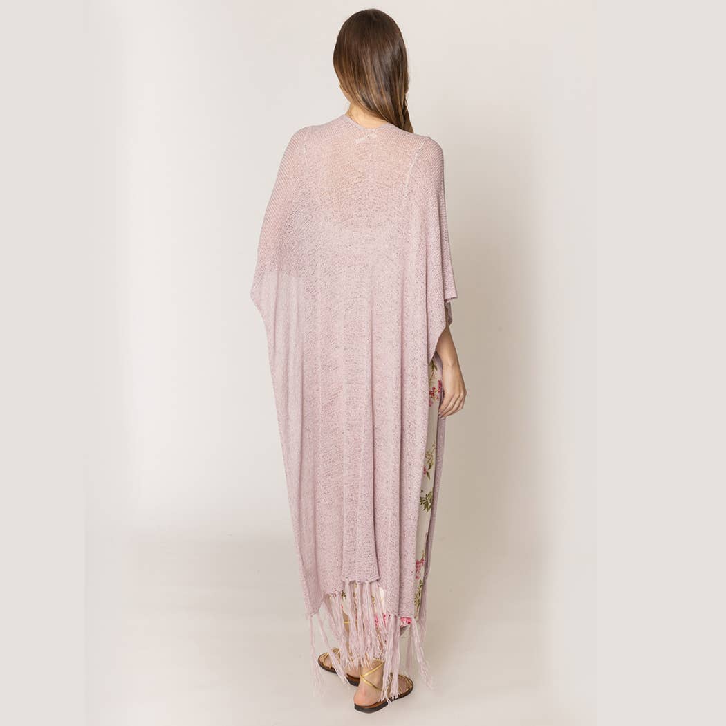 Fashion City - Venta al por mayor Kimono - Mujer - Cárdigan largo de punto con flecos y forro tipo kimono11