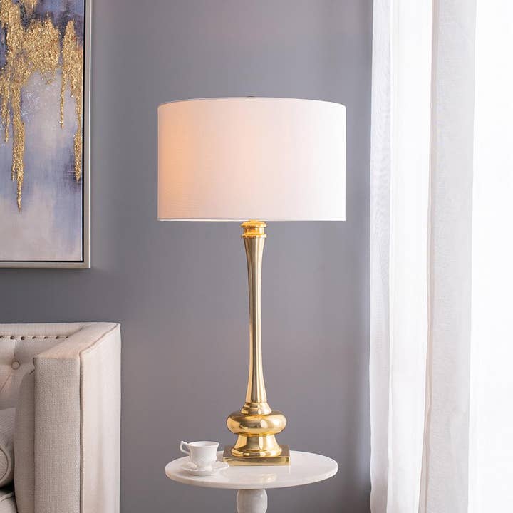 A&B Home Group Inc. - Venta al por mayor Lámparas decorativas/de escritorio - Lámpara de mesa D18x29.5" - Oro/Blanco6