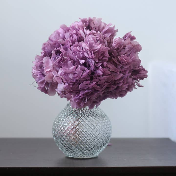 Preserved Purple Hydrangea Vase for wholesale by Wimble