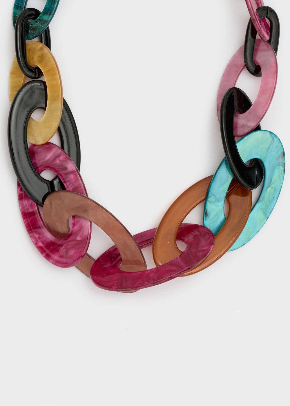 NALI' - Wholesale Bib Necklace - OVER NECKLACE IN RESIN PURPLE/OCHRE - N643