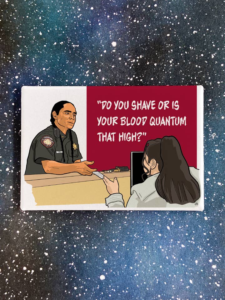 Magnet souvenir pour chiens Reservation - Big and Bev pour la vente par The Red Swan Shop