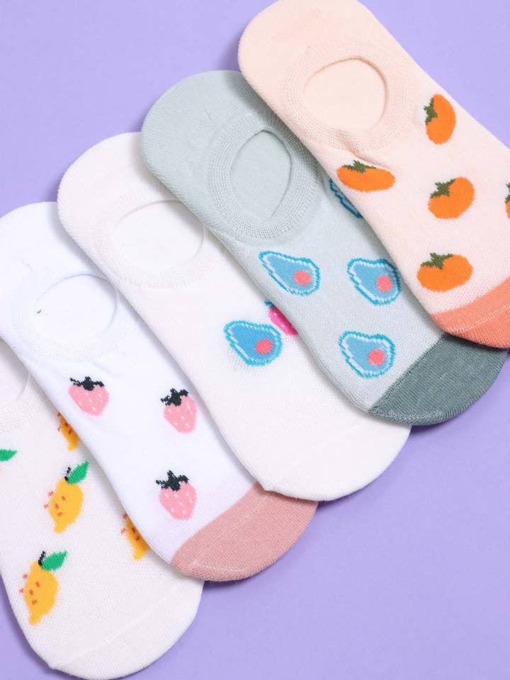 Set of 12 Women Fun Socks | Summer Fruits for wholesale by Amerikan Basics