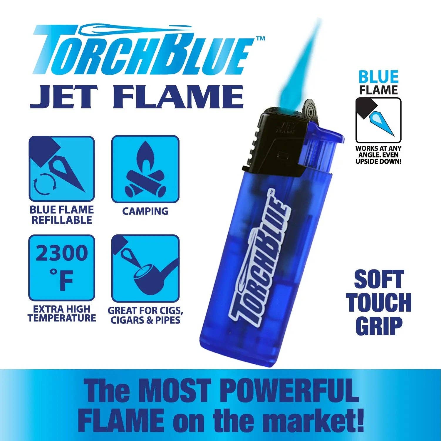 Novelty Brands - Wholesale Lighter - Torch Blue Jet Flame Lighter Bulk - 25/Display1