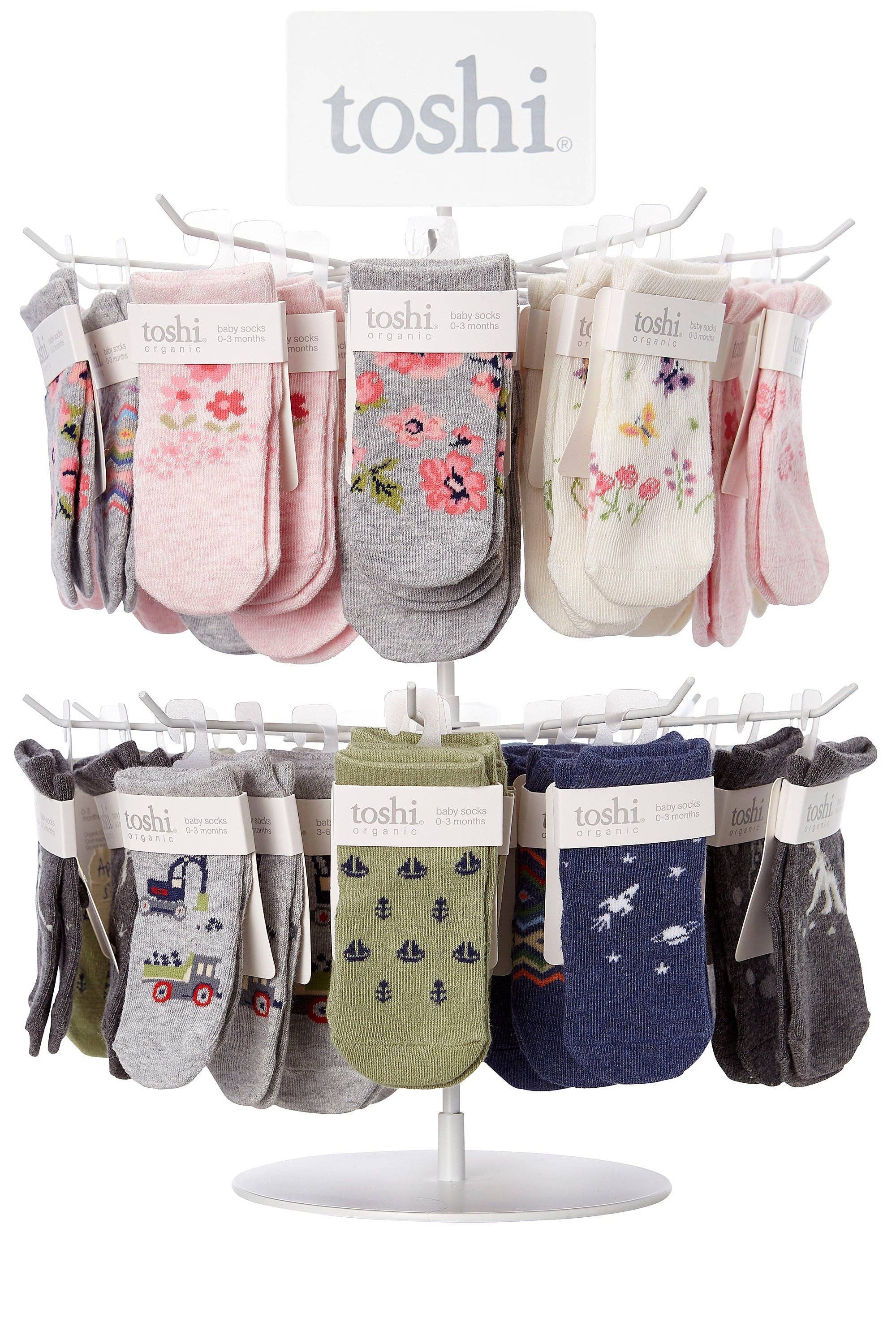 Revêtement en poudre blanc Présentoir de comptoir pour chaussettes en vente sur Faire0