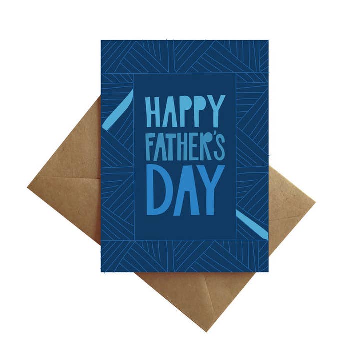By Ms James - Wholesale Father's Day Card - Blue Wax Print Card