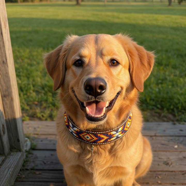 Coleira de Cão Acolchoada em Couro com Design de Contas #C por atacado de Smart Horse Gear