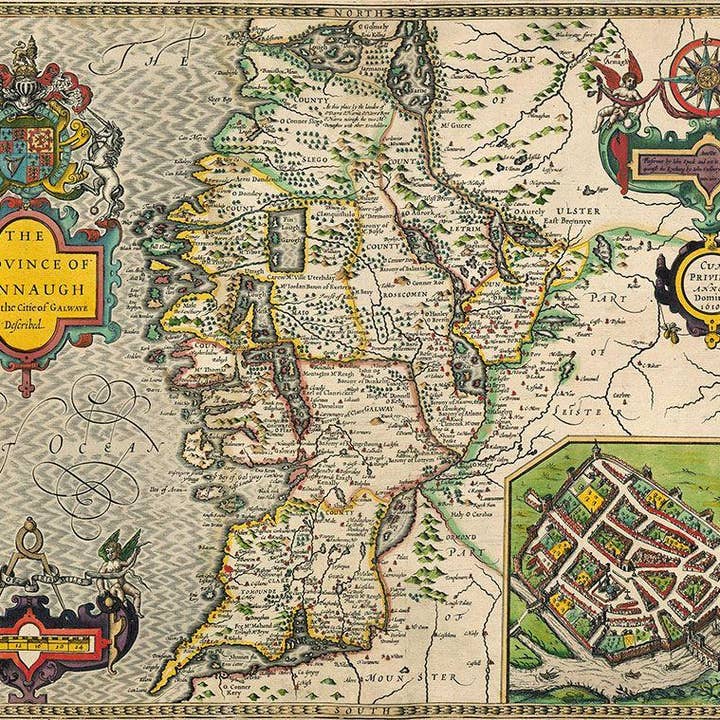 Historische kaart Connaugh (1610) voor wholesale door Map Marketing Limited