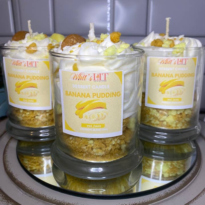 Whit’s Lit - Wholesale Novelty Candle - Banana Pudding Dessert Candle
