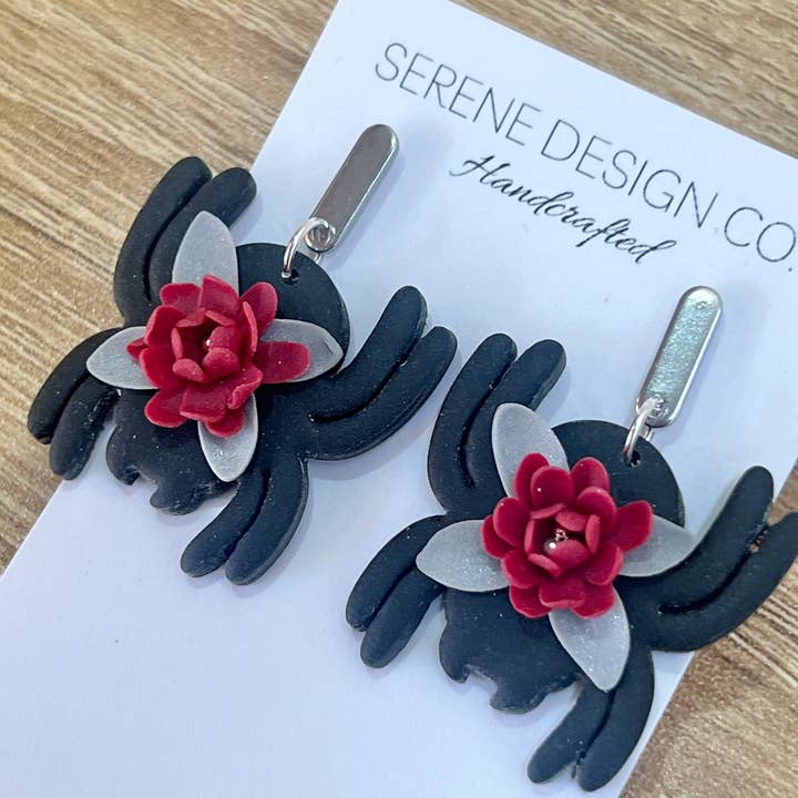 Serene Design Co. - Wholesale Dangle Earrings - Floral Spider Earrings