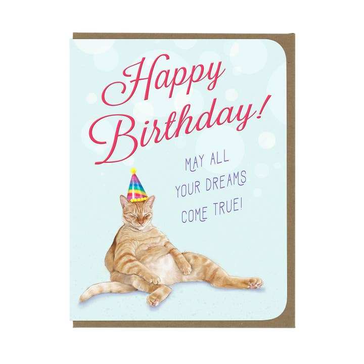 Amy Rose Moore Illustration - Wholesale Birthday Card - BIRTHDAY Orange Tabby Cat - Greeting Card