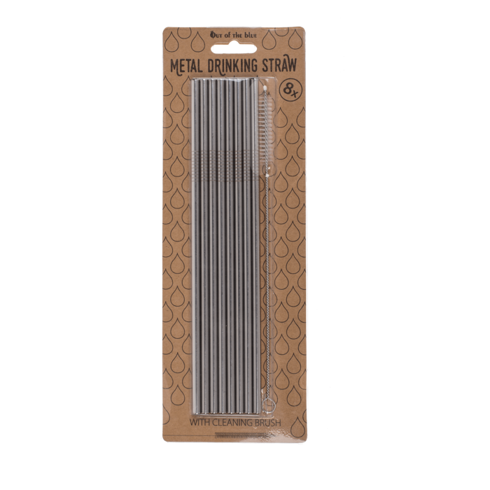 Out of the blue KG - Wholesale Drinking Straw - Metal drinking straw with cleaning brush,3