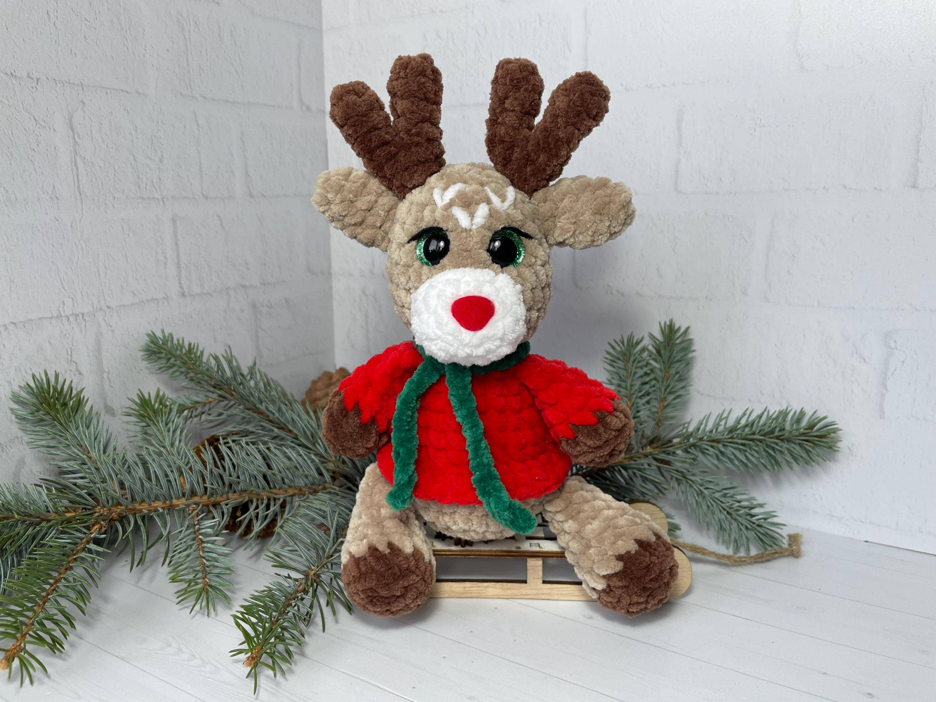 TOMOPOD LLC - Wholesale Stuffed/Plush Toy - Kids & Baby - Crochet Baby Christmas Reindeer, Amigurumi Xmas, Stuffed Toy2
