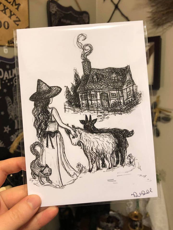 Cottage Witch - 5x7 Kunstdruck für den Großhandel von The Pickety Witch