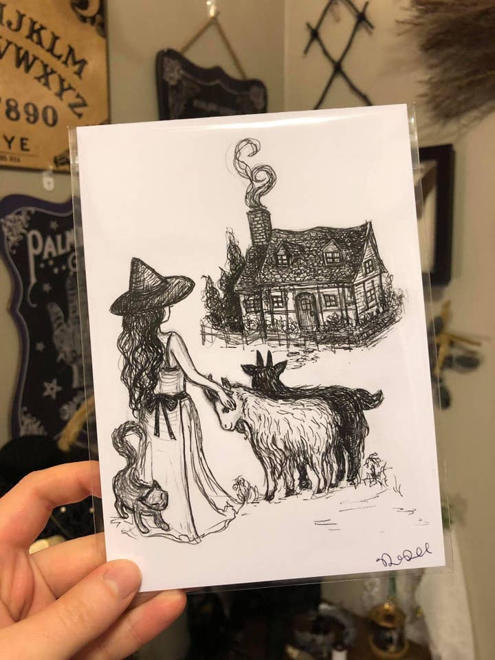 Cottage Witch - 5x7 Art Print for wholesale by The Pickety Witch