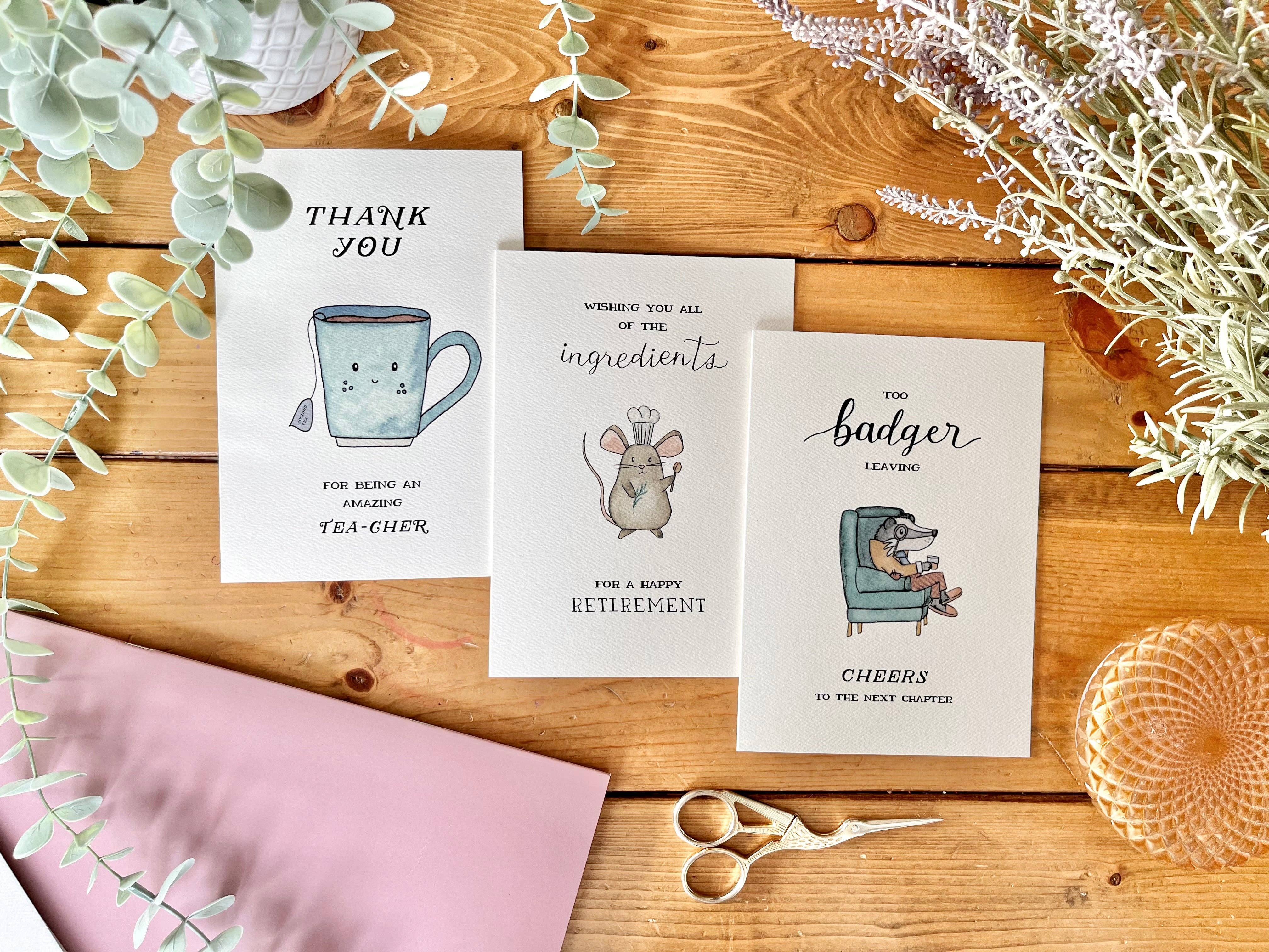 kenziecards – wholesale Retirement card – Retirement Card – Punny Mouse Chef Retirement Cooking Card4