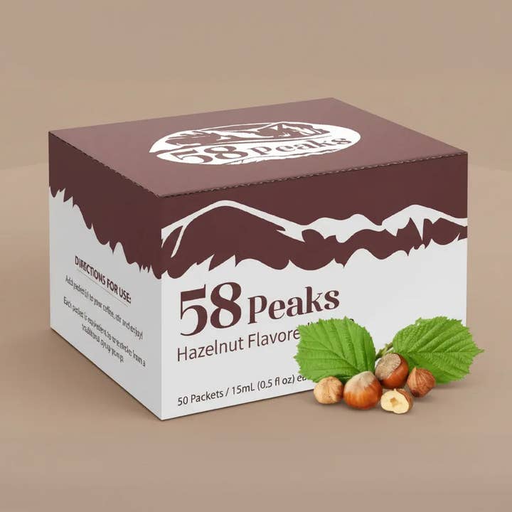 Sirop aromatisé à la noisette - Pack de 50 pour la vente par 58Peaks