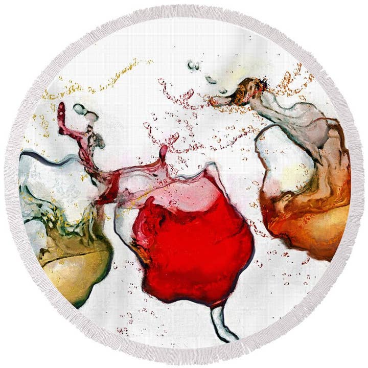 Full Vineyard - Round Beach Towel for wholesale by Drunk Girl Art