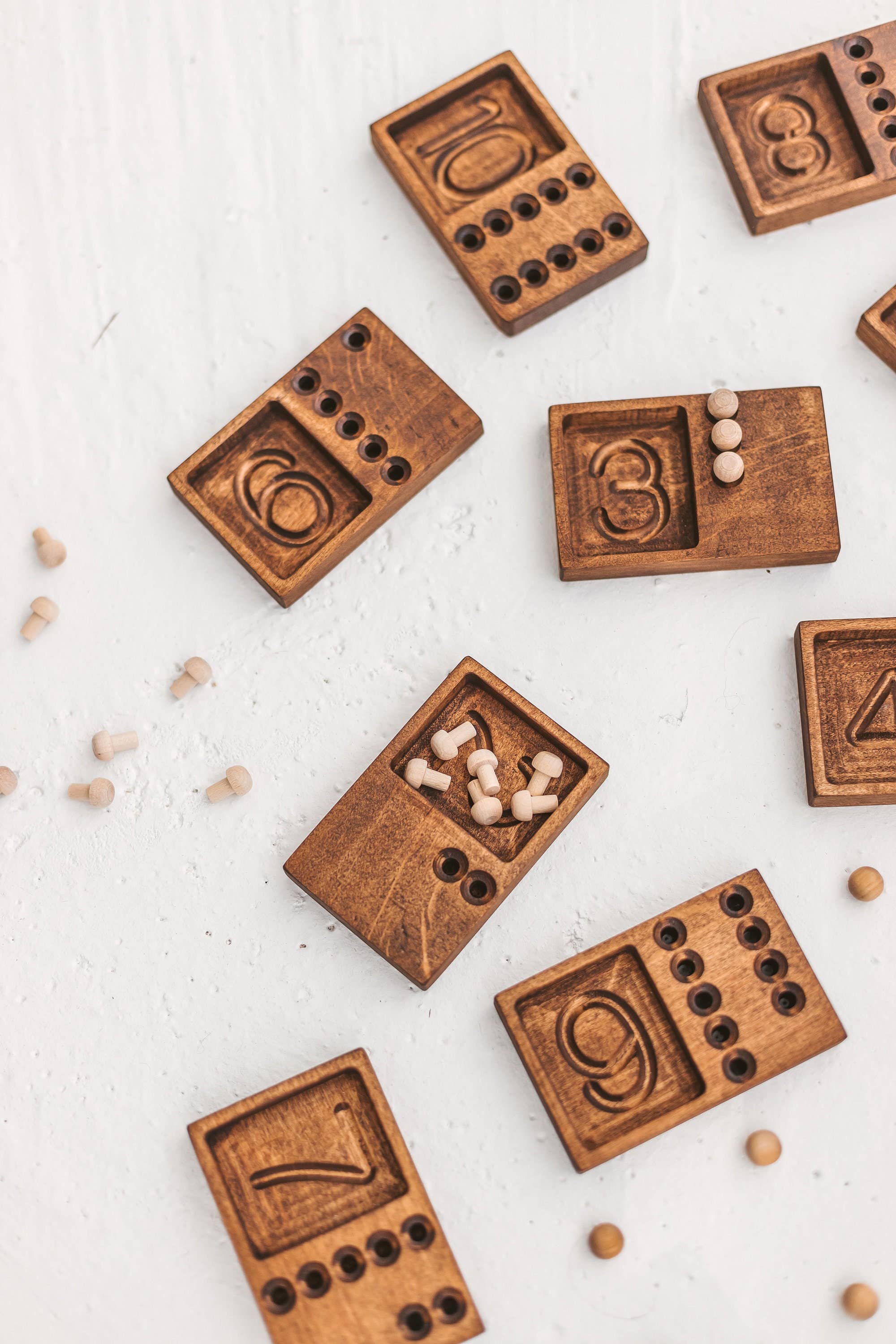 Woodinout - Wholesale Wood Toy - Kids - 10 wooden counting trays - Kids gift or Math Teachers gift4